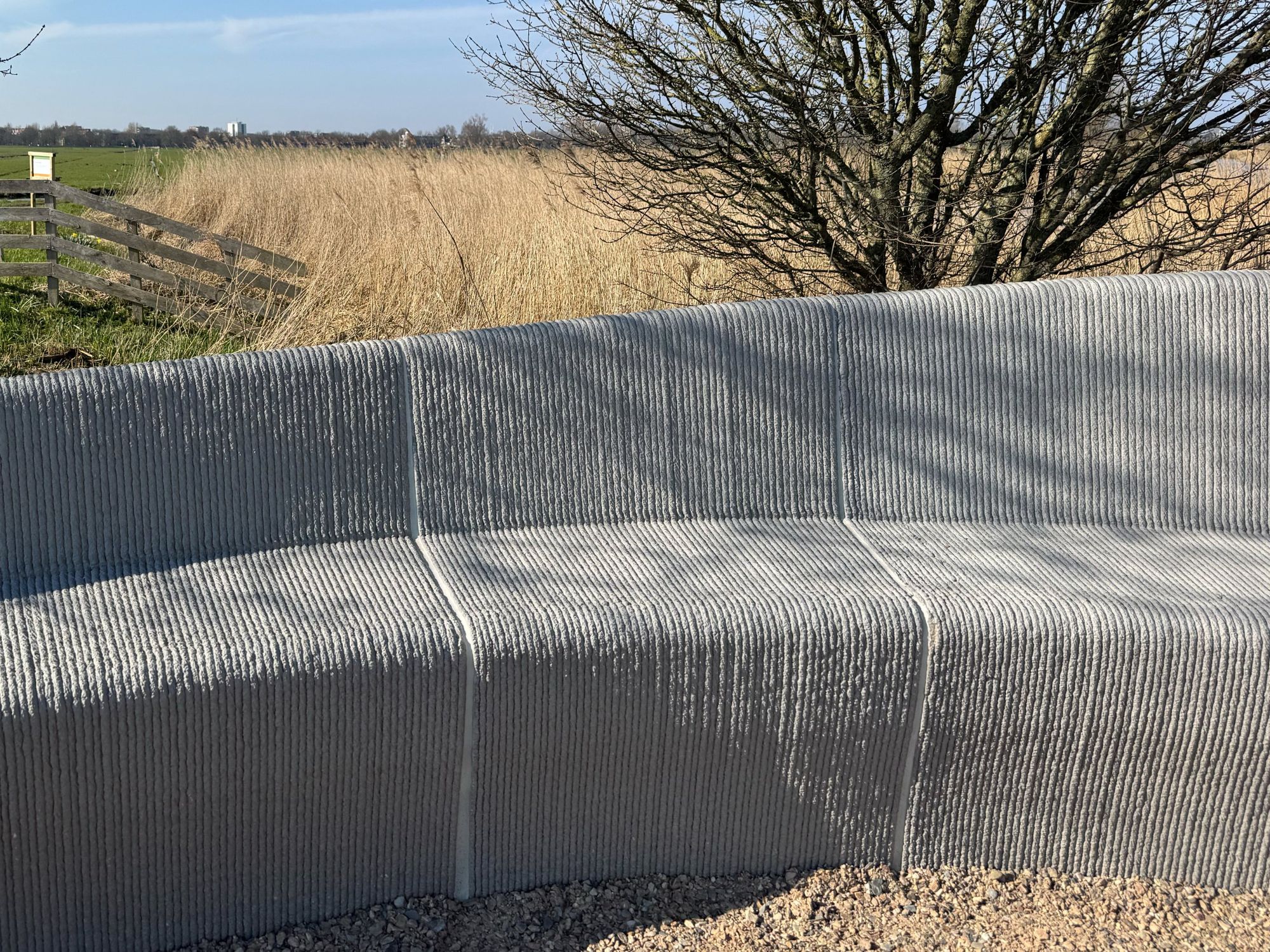Custom street furniture in the polder landscape