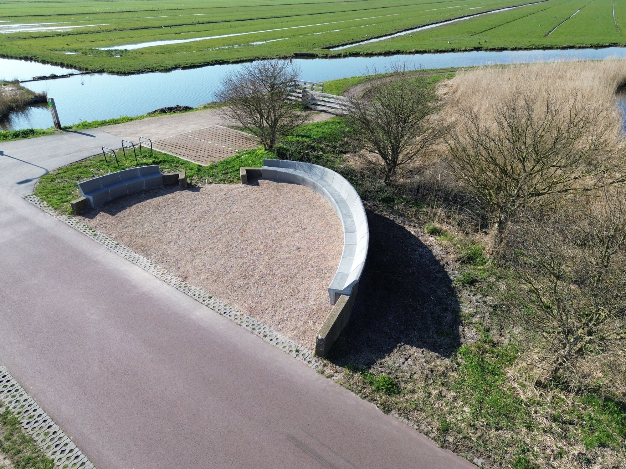 One digital design, a bench that follows the landscape