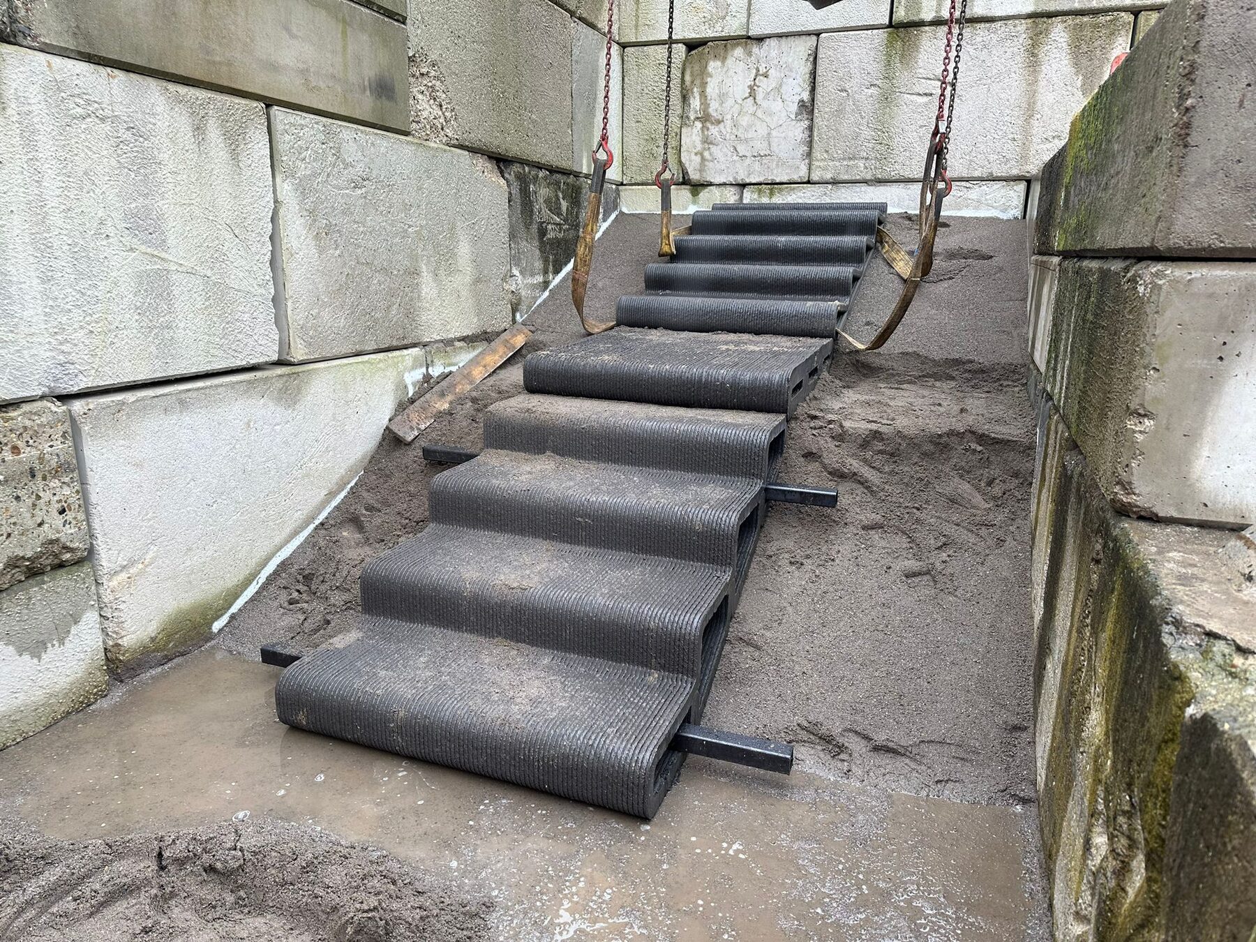 3D-printed slope stairs